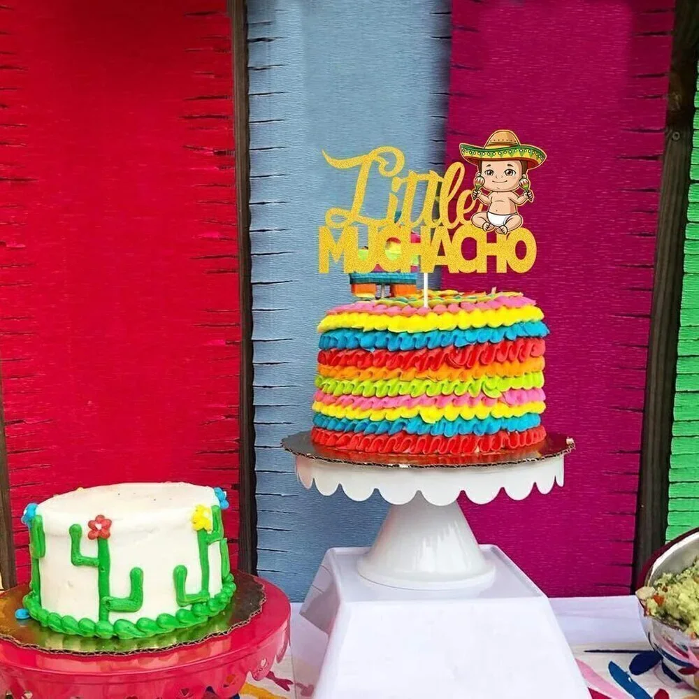 Little Muchacho Cake Decor, Mexican Fiesta Theme Birthday/Baby Shower NIP